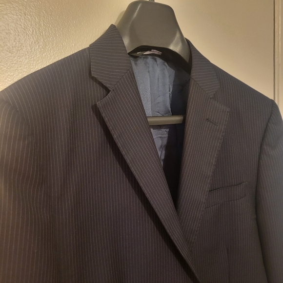 Saks Fifth  Avenue Zegna Navy Blue Pinstripe suit jacket 40R - Picture 5 of 5